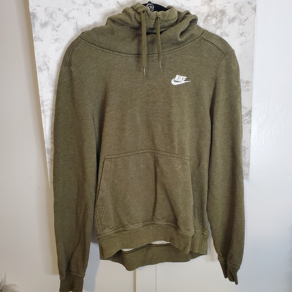 Nike Funnel Neck Green Hoodie Small